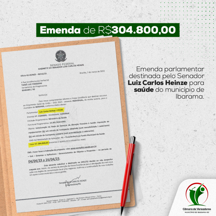 Vereadores da Bancada Progressita recebem recurso de R$ 304.800,00 para saúde.