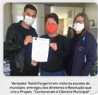 Vereador Tainã Forgerini visita as Escolas Municipais e Estadual