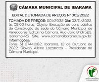 Câmara de Vereadores publica edital para construção da nova Sede.